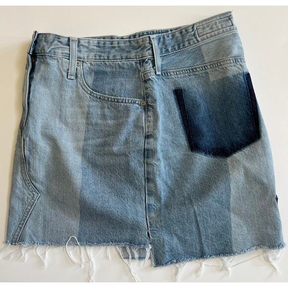 AG Adriano Goldschmied Jeans The Sandy Colorblock Patchwork Mini Skit Size 29 - Picture 8 of 12